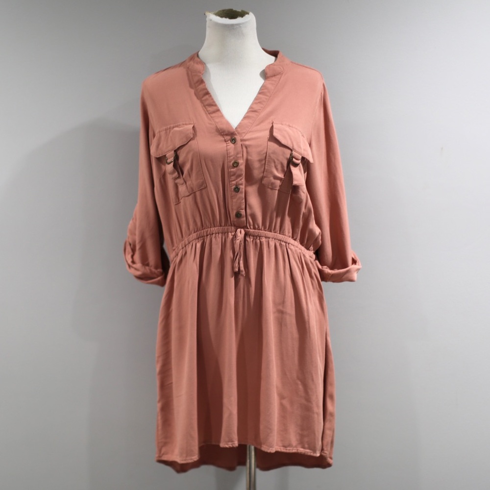 Rue + Plus Shirt Dress Womens 1X Tab Sleeve